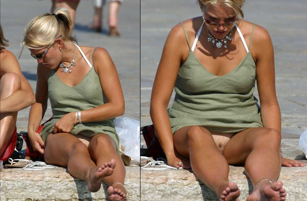 Wife without panties amateur