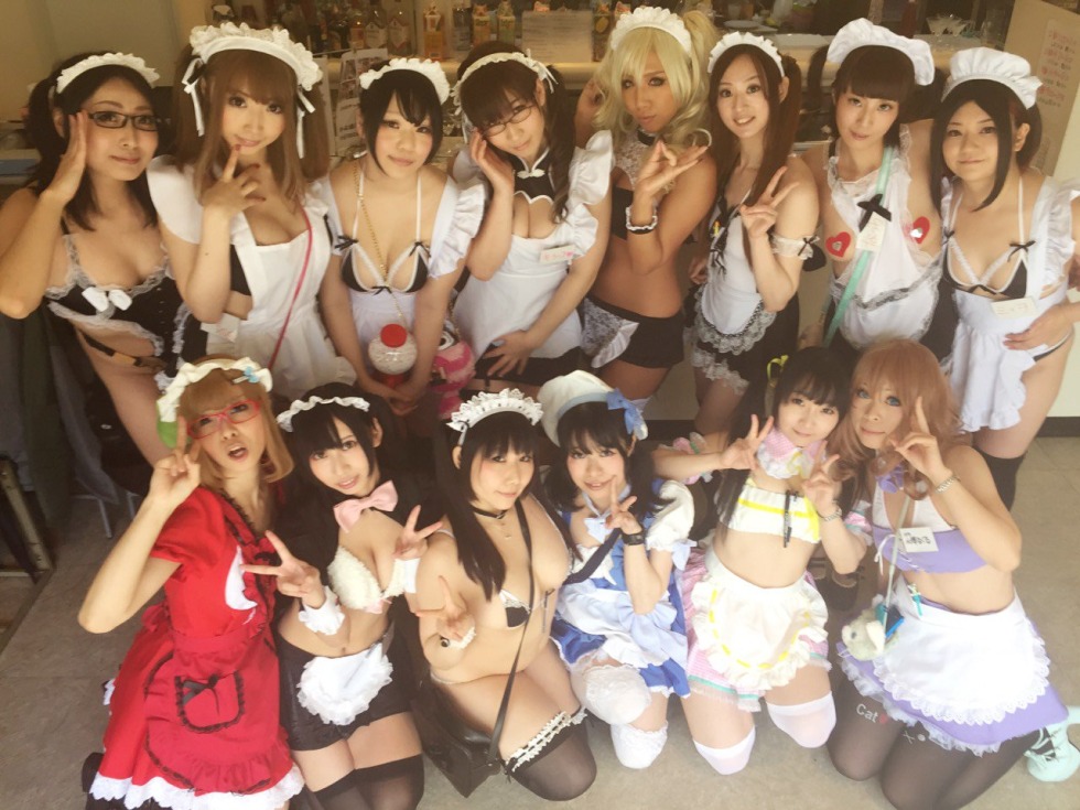 Naked cosplayers in panties