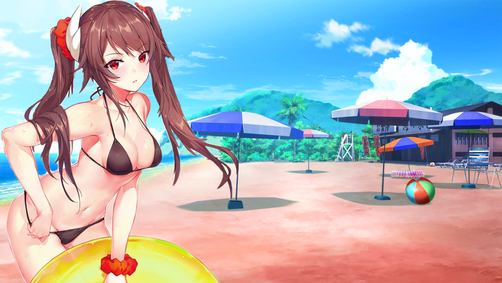 Sarada in a swimsuit with big tits