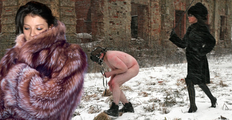 Granny in Open Fur Coat