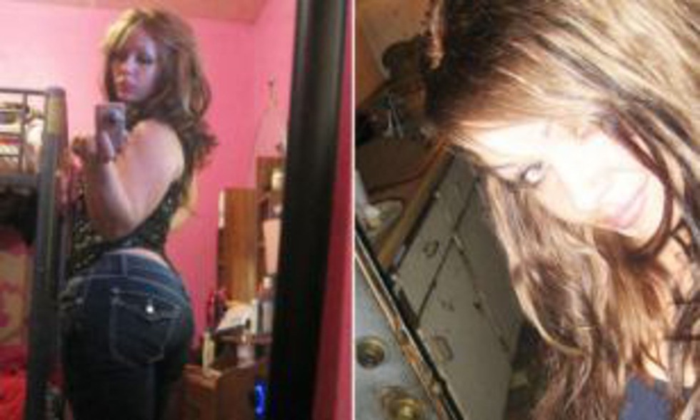 Woman before and after stripping