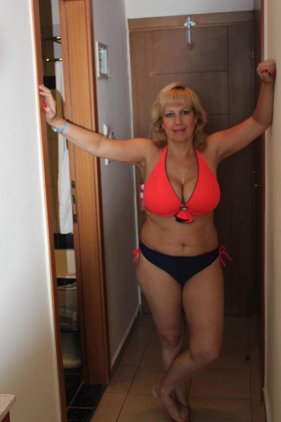 Elderly women in swimsuits Homemade