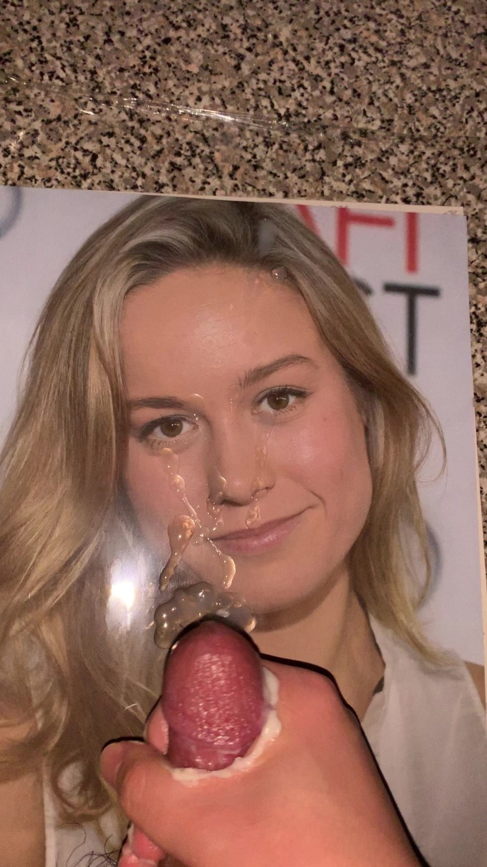 Brig Larson's face to masturbate