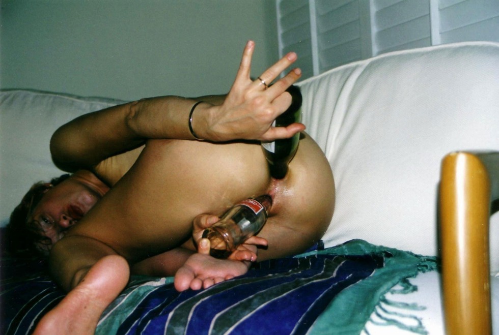 Transparent bottle in vagina