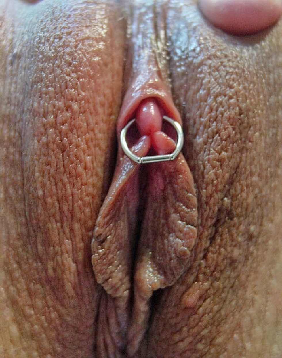 Large clitoris with piercing