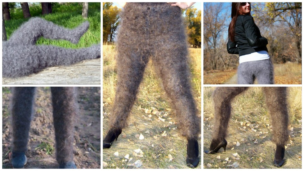 Sultry brunette plays with her overgrown furry