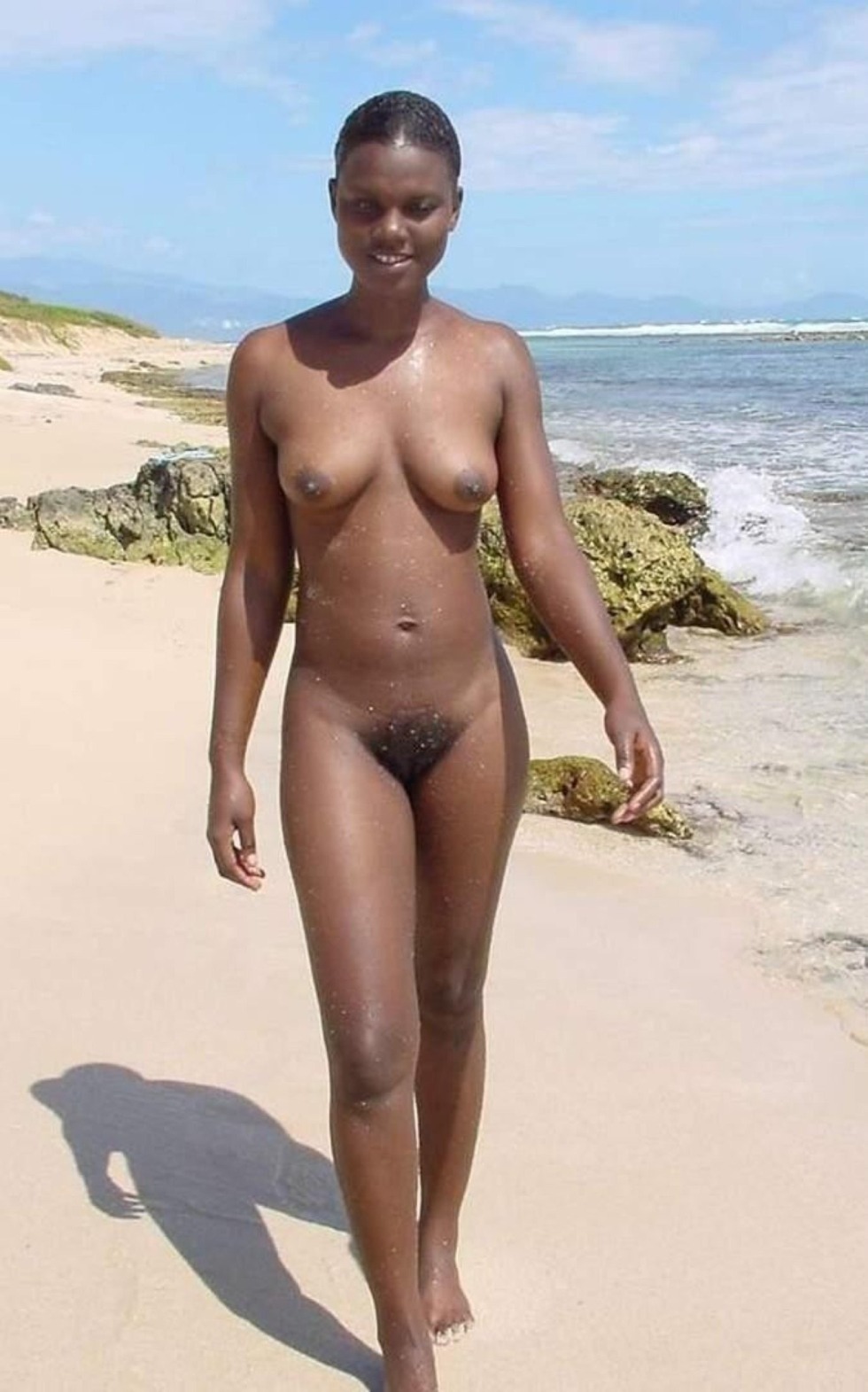 Mature Africans on the beach