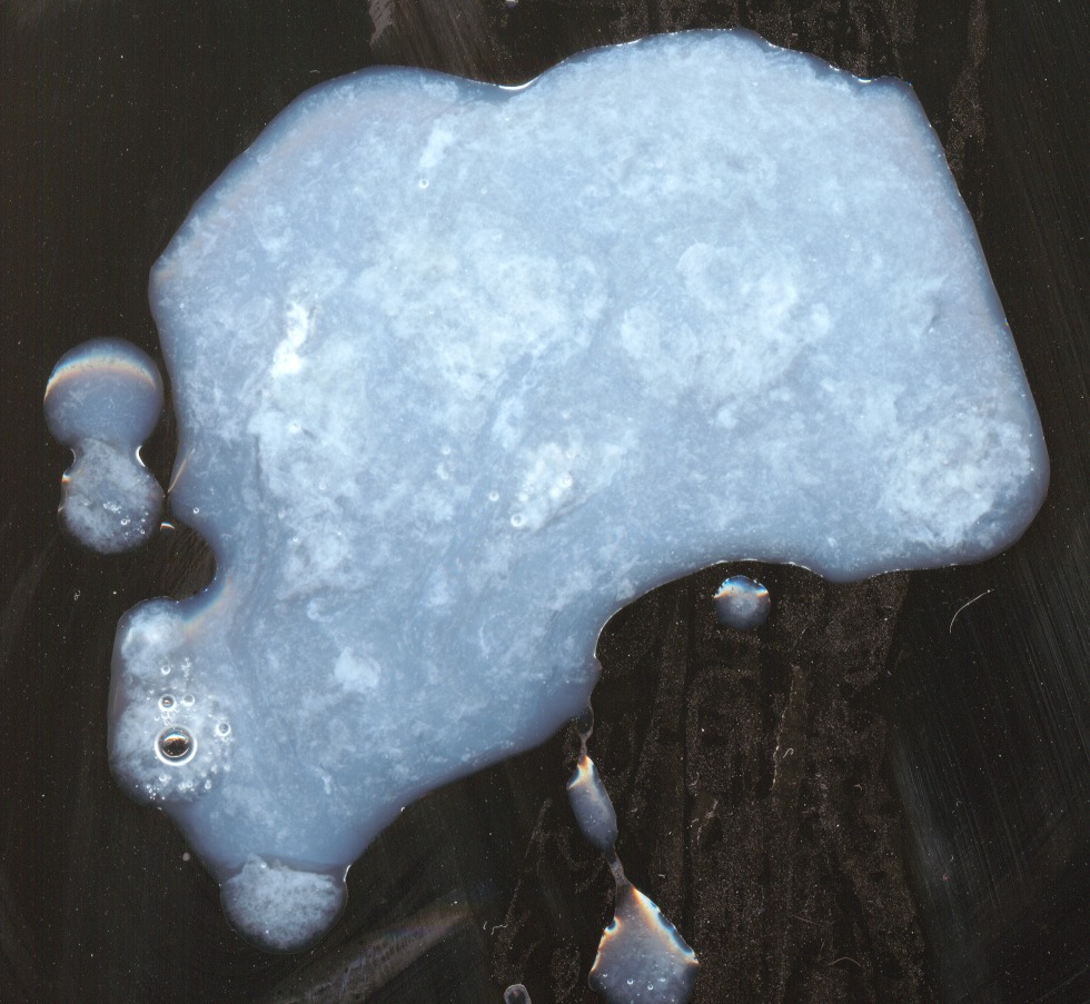 Cum on the glass table