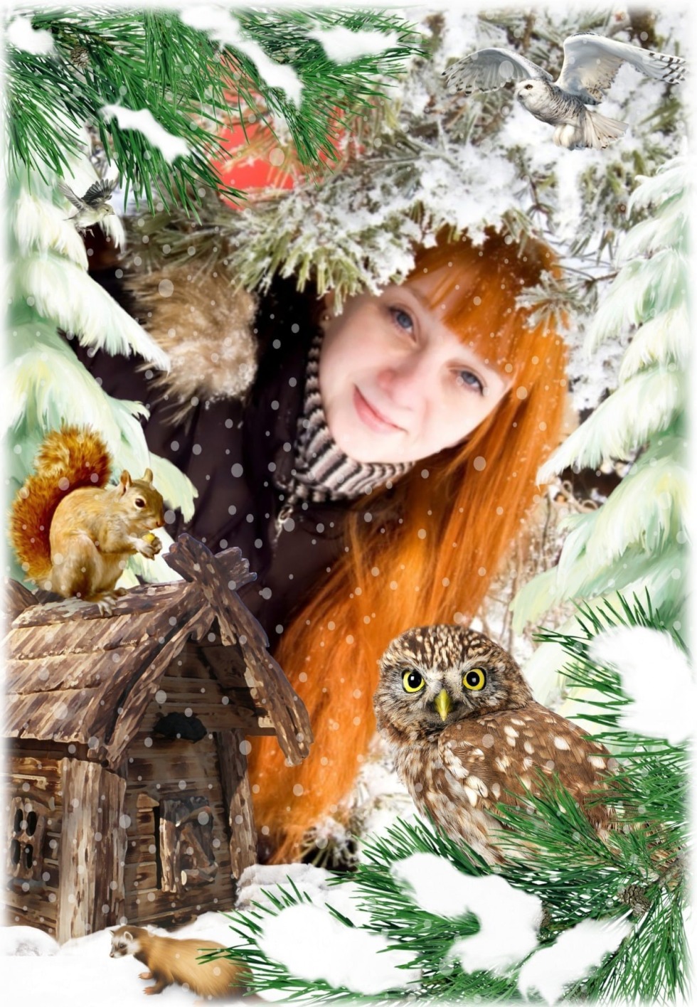 Buzova against the background of the temple