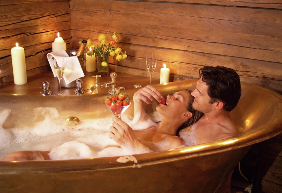 Men in a public bathhouse