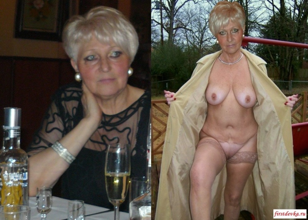 Naked elderly old women