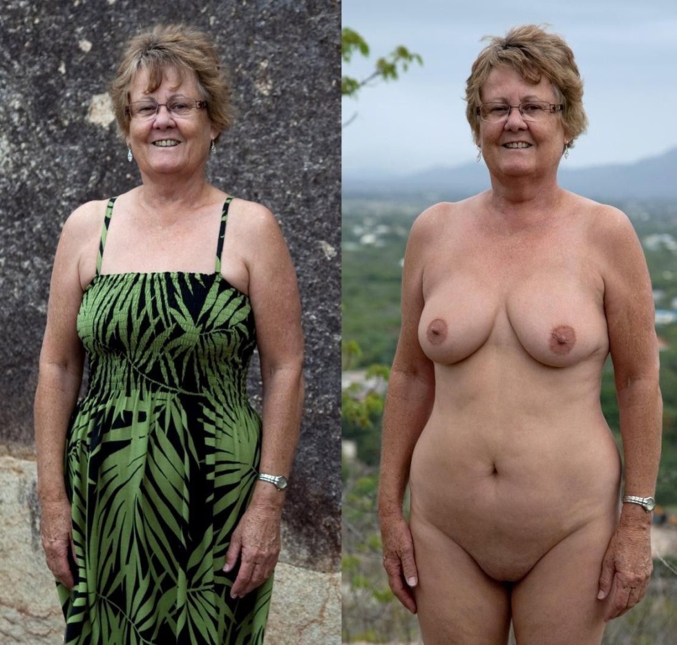Separate naked old women