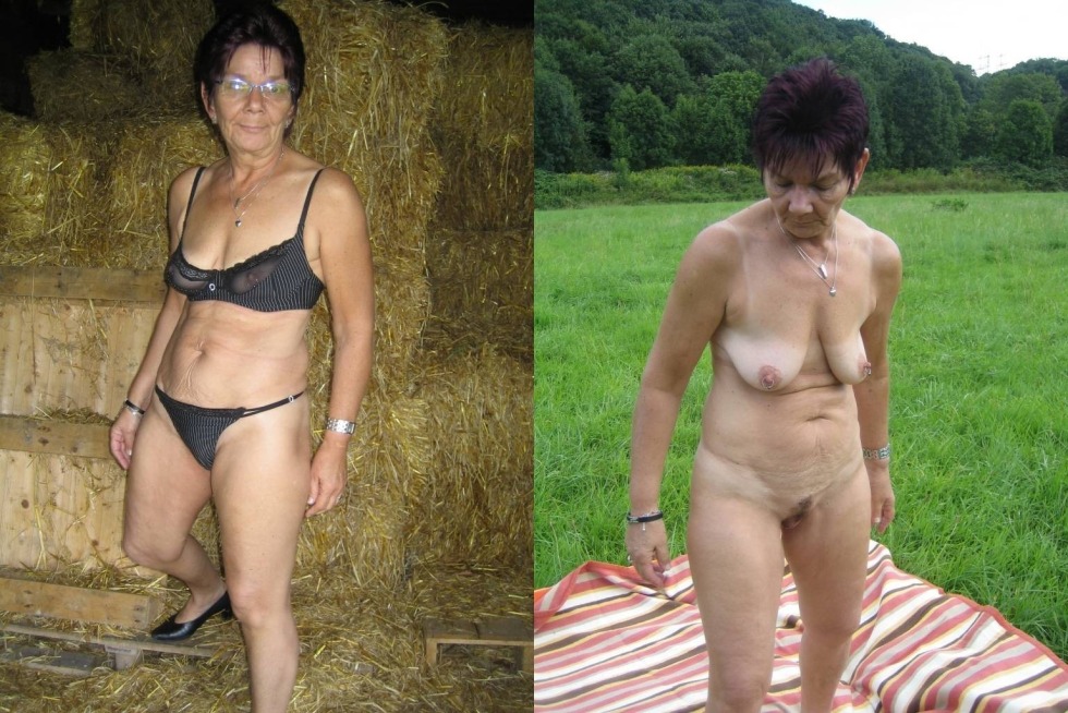 Granny Dress and undress nudes in clothes and without