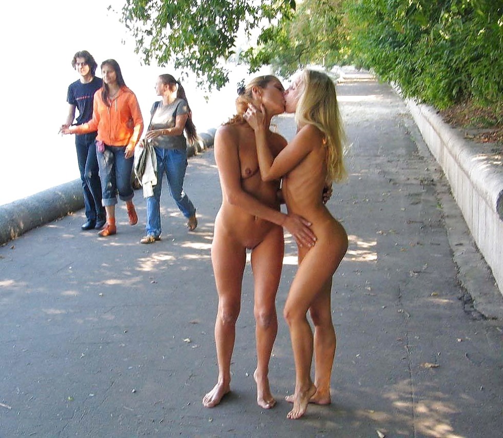 Naked women in public places