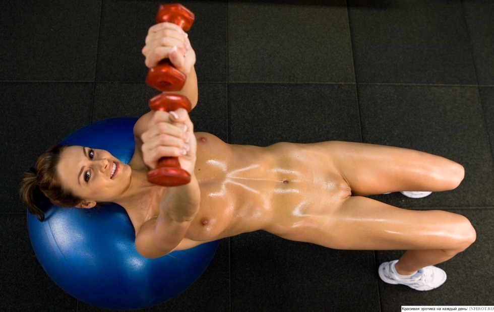 Naked women play sports