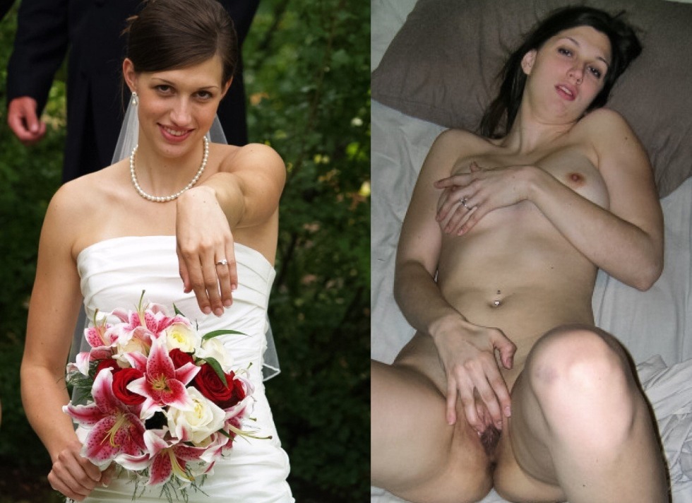 Naked bride before and after
