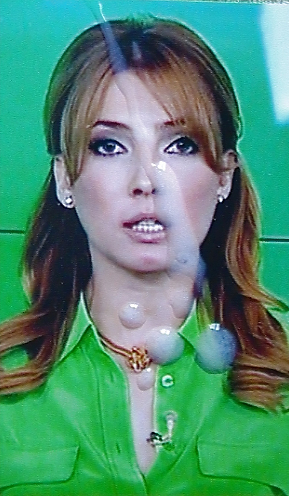 Finished the TV presenter in the face