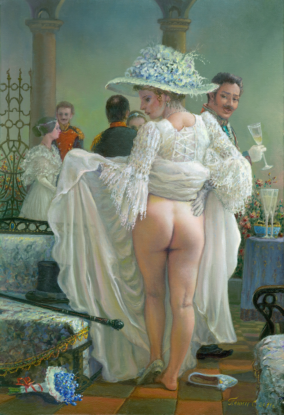 Bride's bride's bride painting nude
