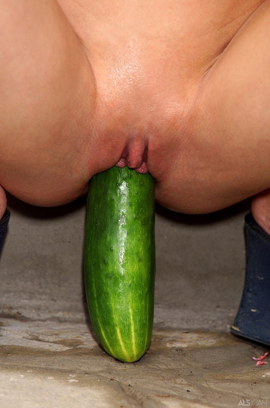 Huge cucumber in the vagina