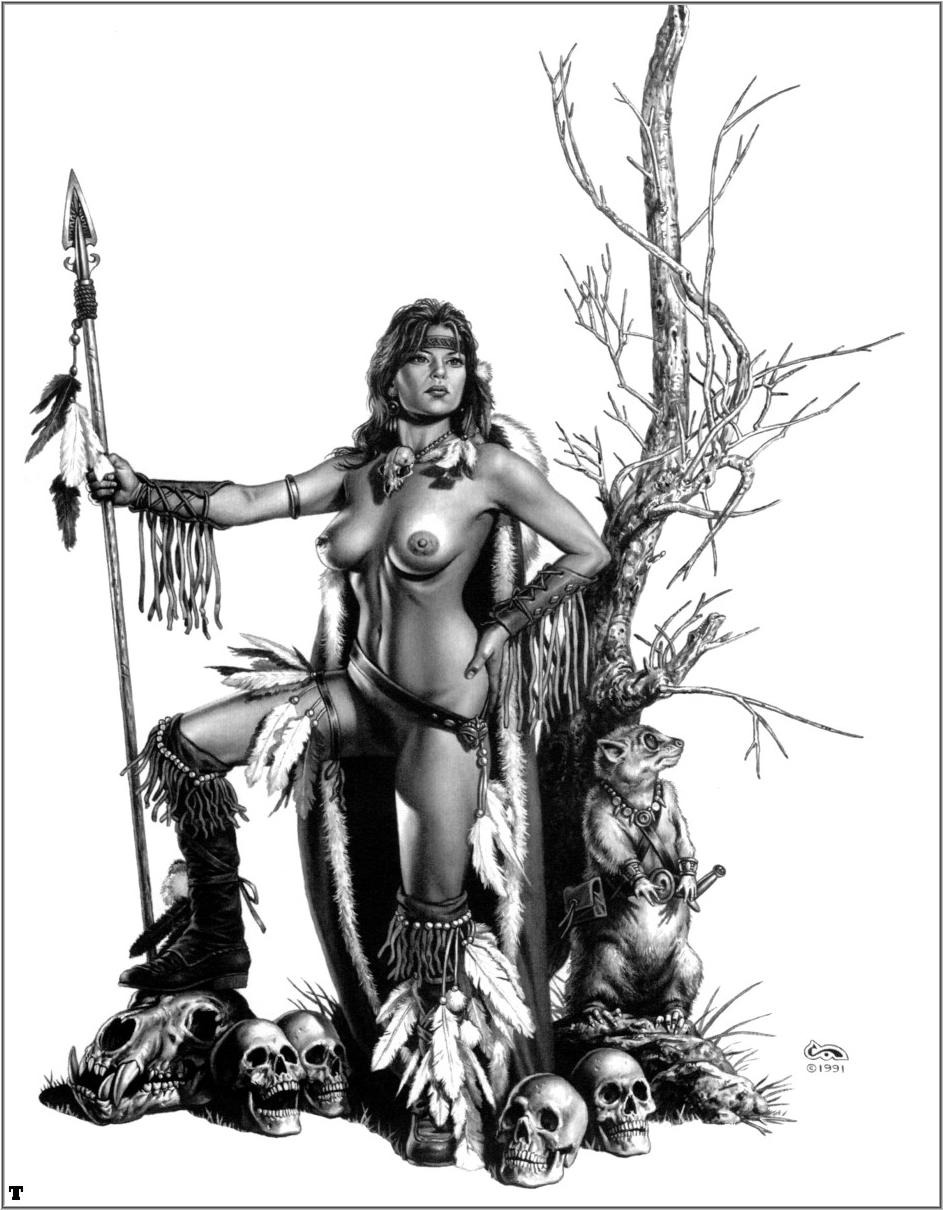 Drawings of girls in the style of fantasy nude