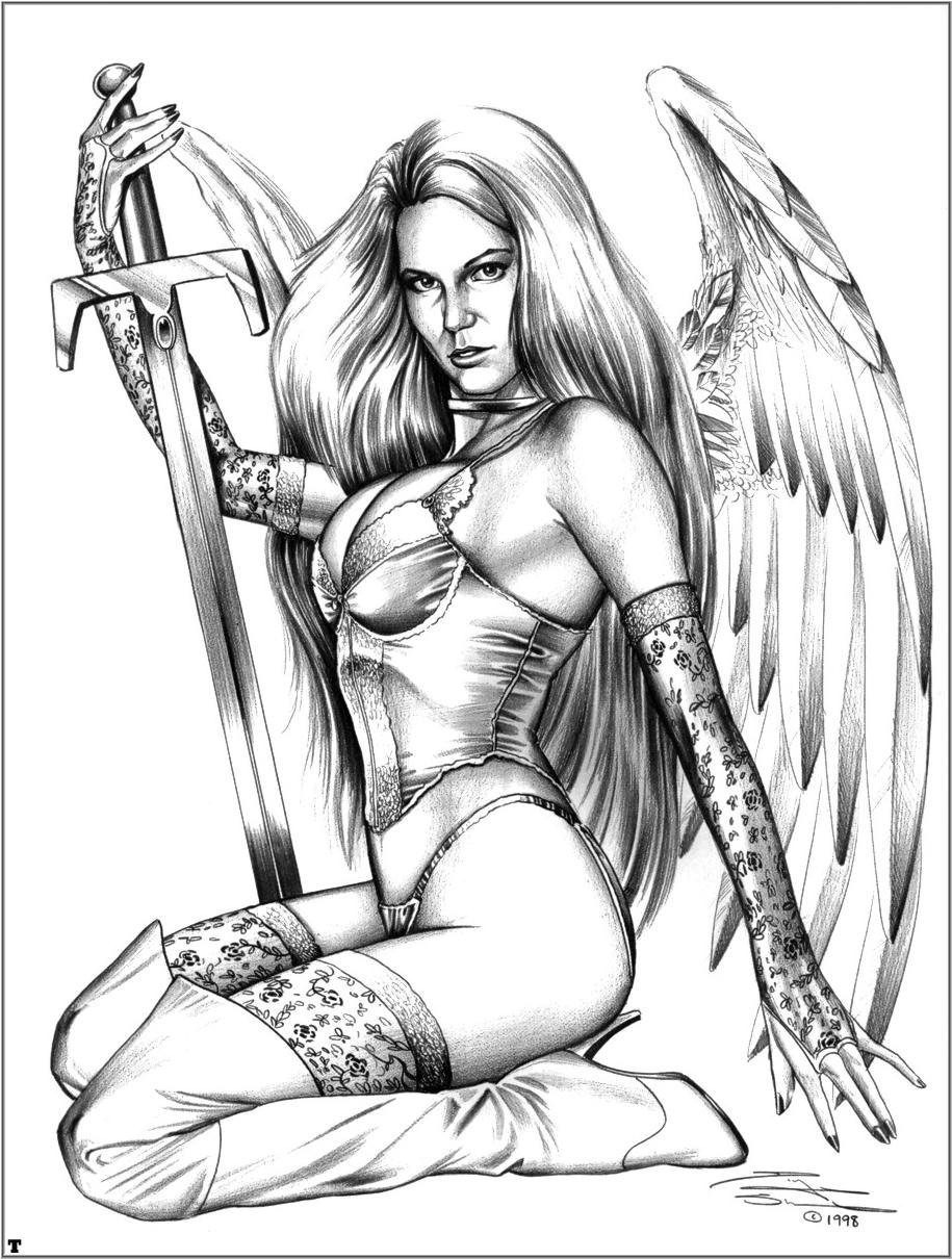 Drawings with a pencil of naked women