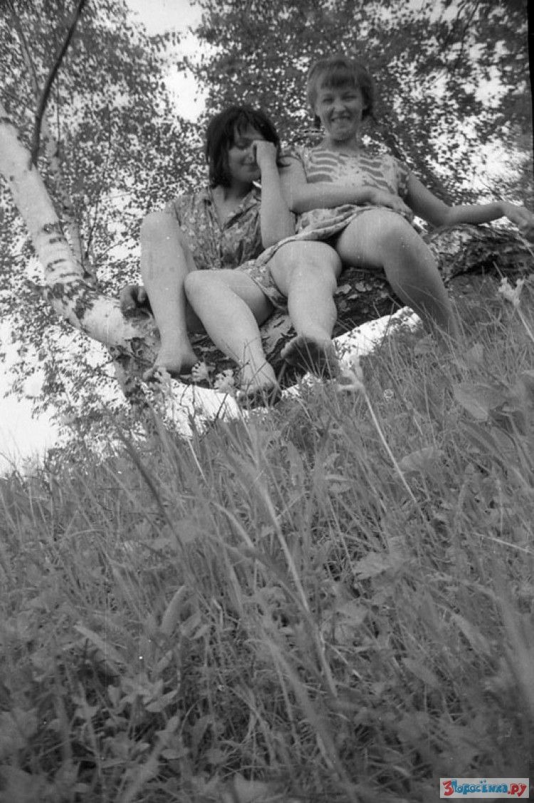 Retro nudism in the village