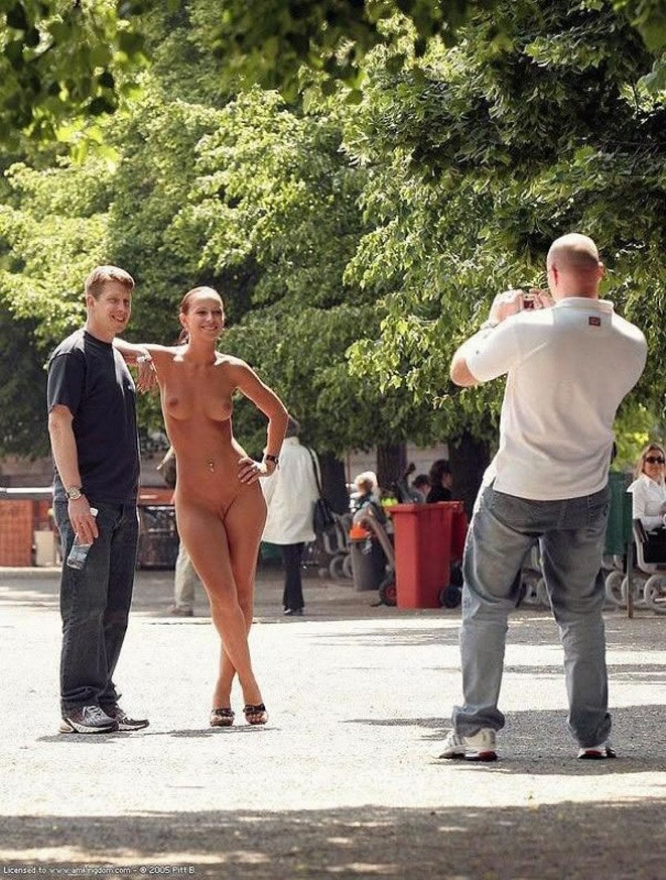 Naked guys on the streets of the city
