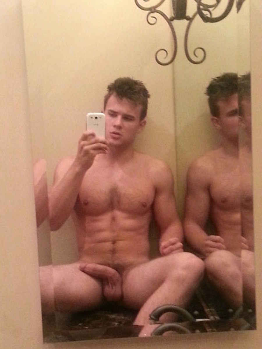 Russian guys naked in the mirror