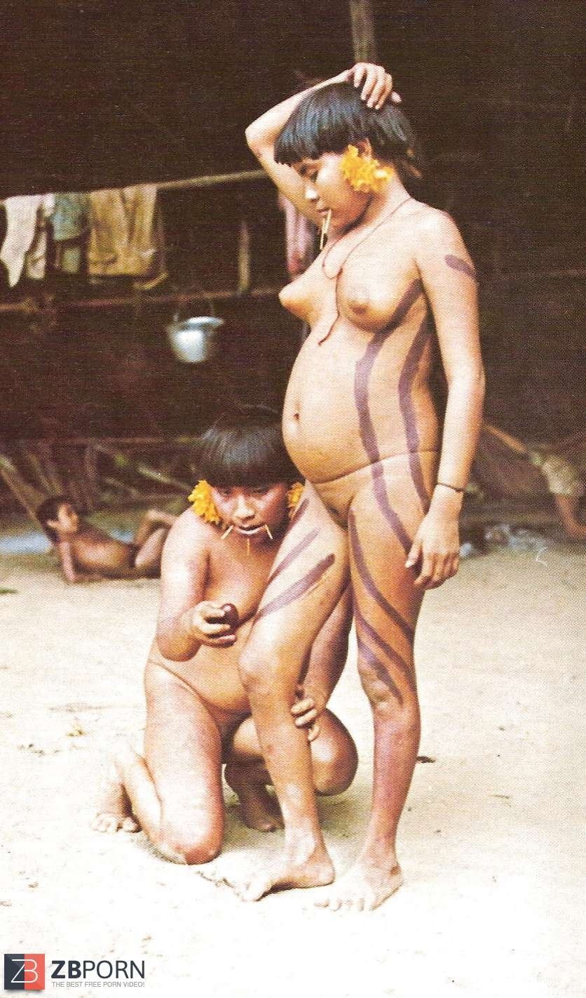Naked women of the Yanomamo tribe