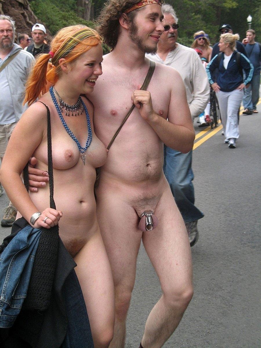 Naked nudist exhibitionists