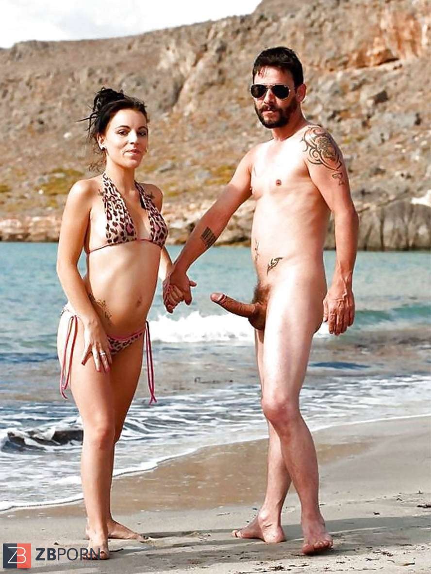 Naked hairy women and men on the beach