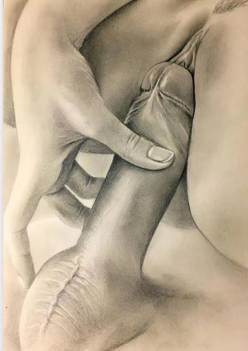 Realistic genitals drawing