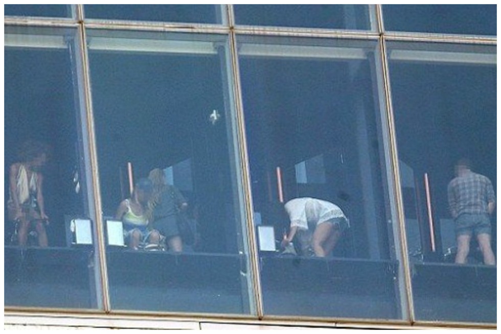 Spied through the window