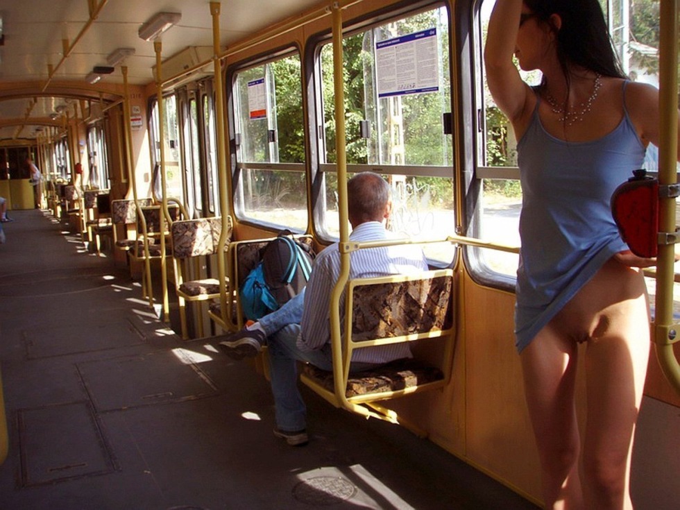Girls without panties in public transport