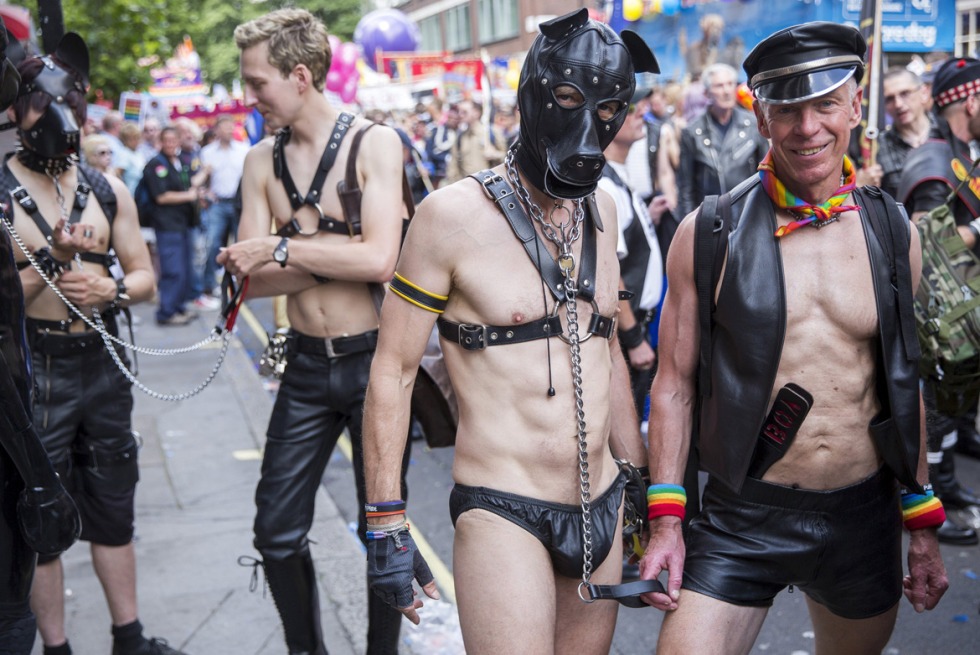 Naked guys on LGBT parade