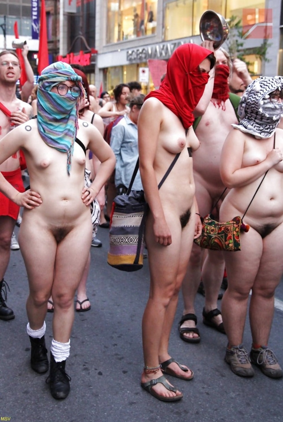 Naked women at the festival