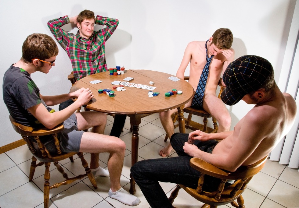 Young guys play stripping