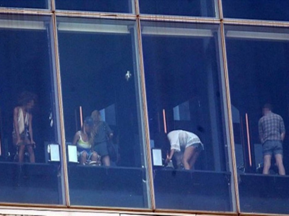 Spied through the window