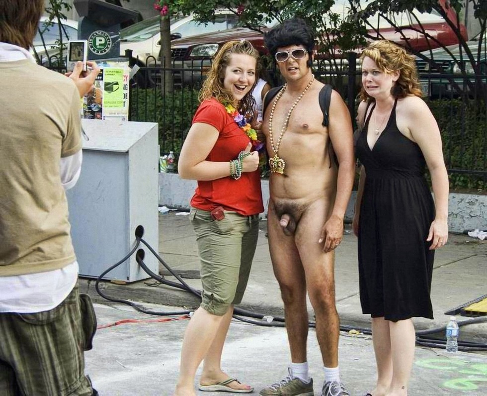 Naked man dressed woman