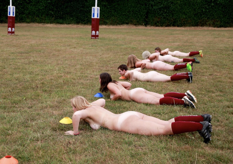 Naked British rugbyists