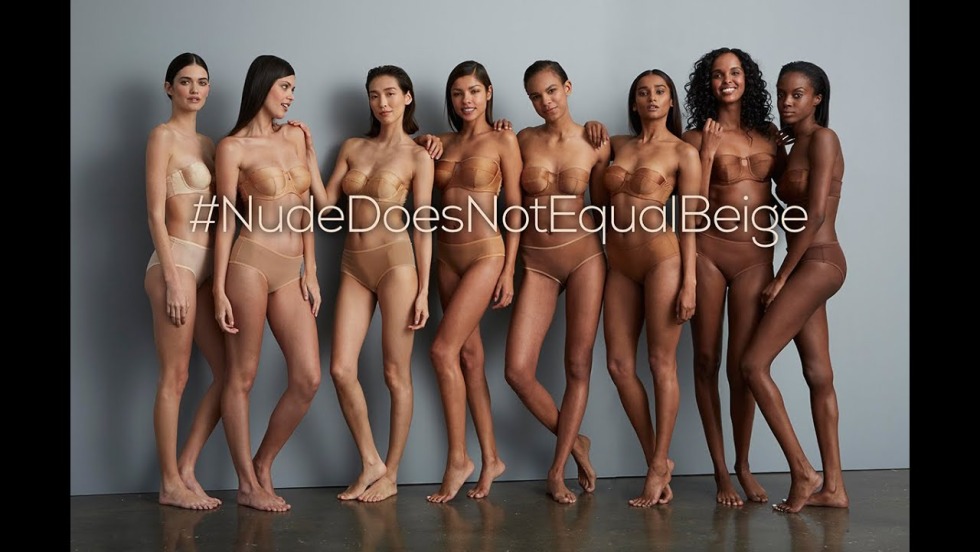 Naked women of different skin flowers