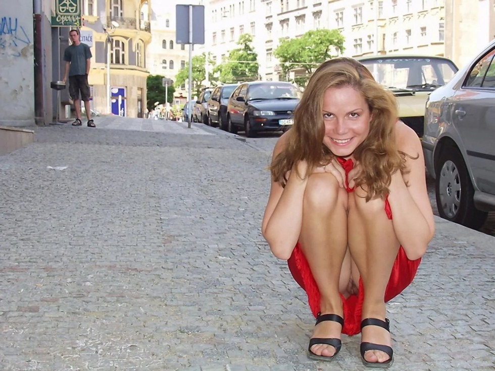 Women without panties on the street