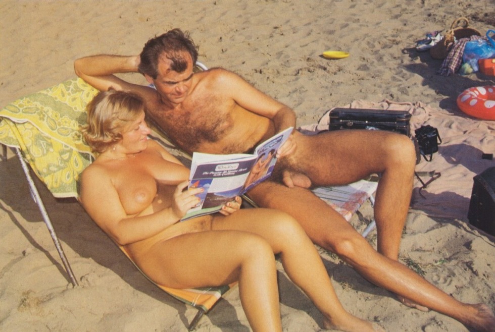 Retro pornography on the beach