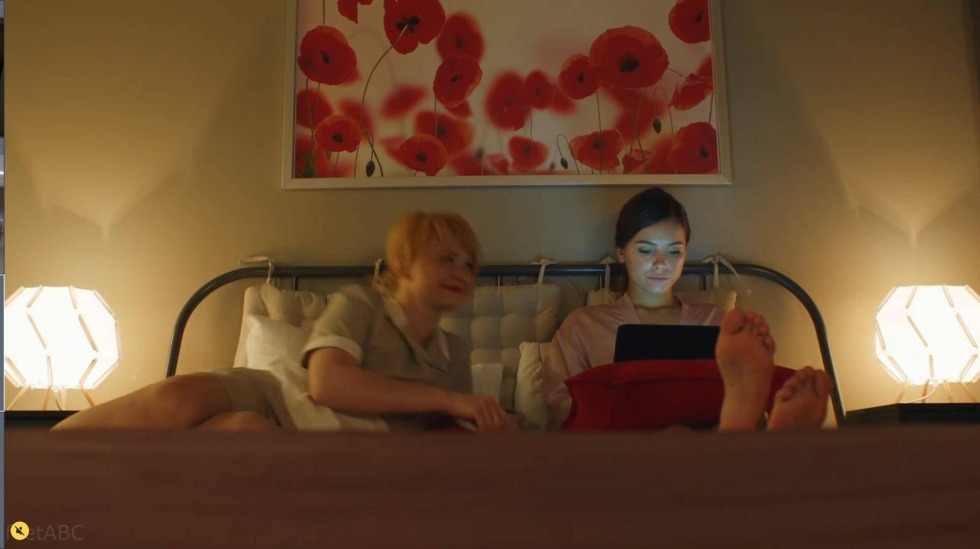 Mila Sivatskaya bed scene in a swimsuit