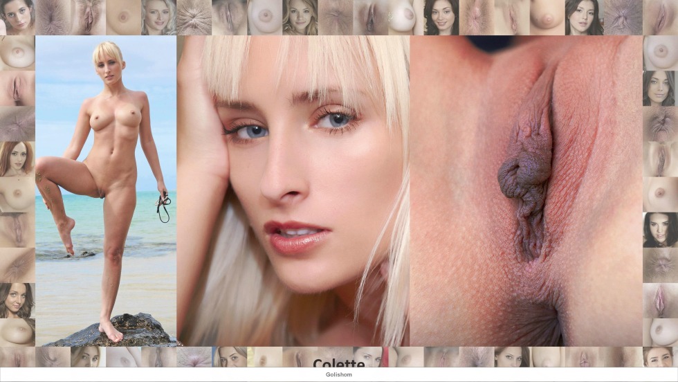 The face of the girl and her vagina