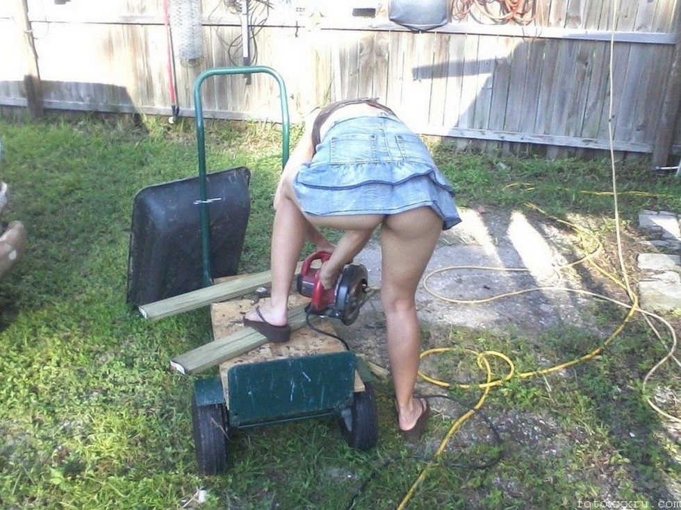 The wife lit up in the country