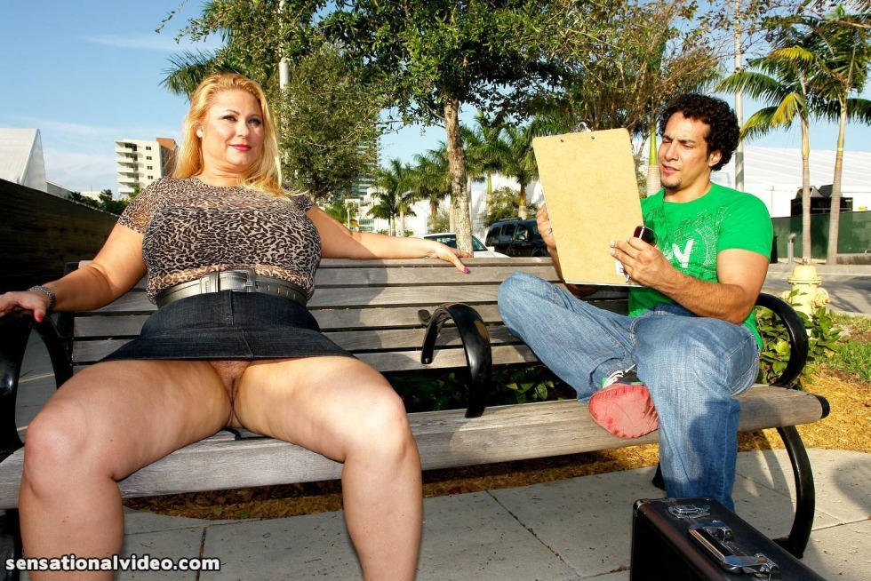 Bbw in a skirt without panties