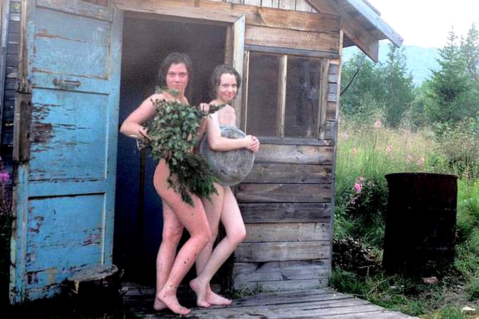 Women in a village bath