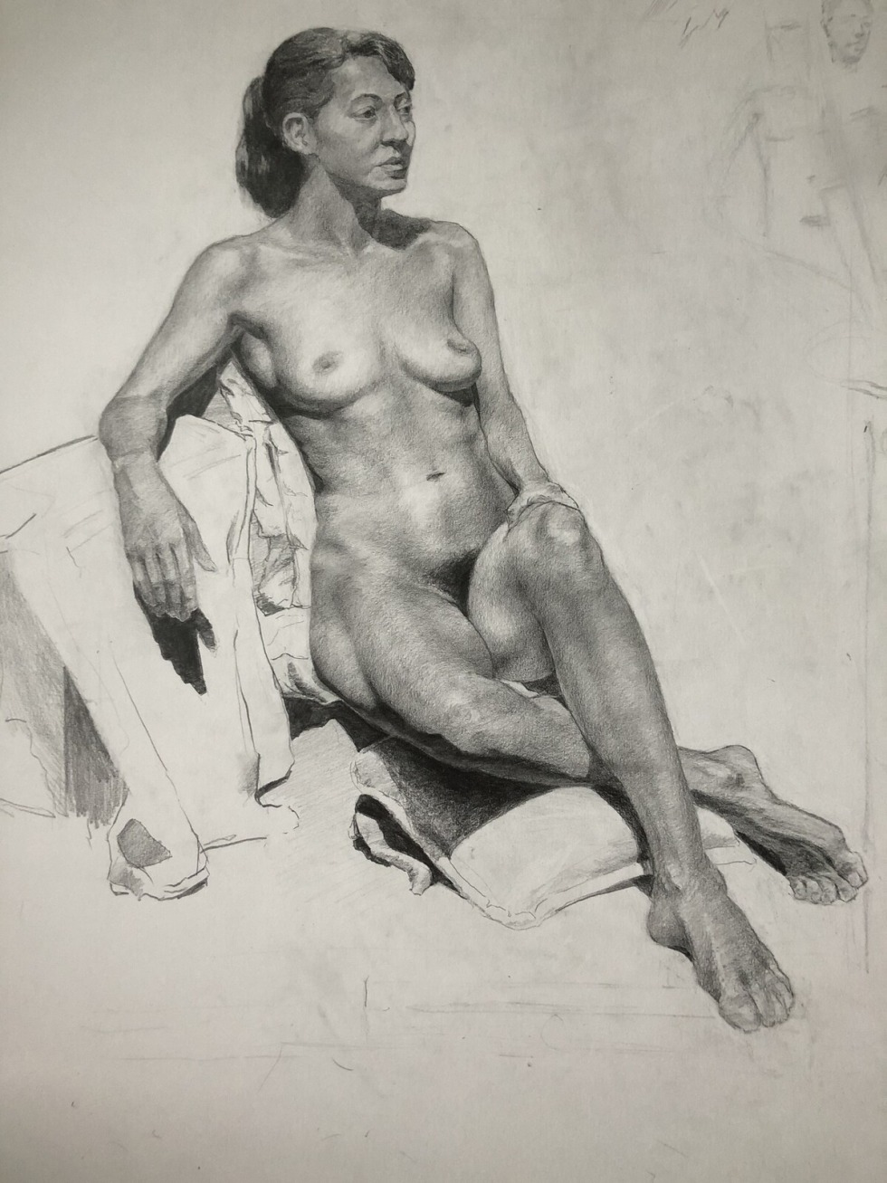 Man and woman naked drawing