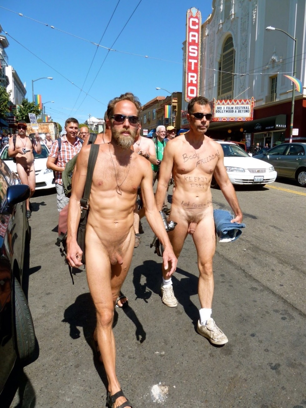 Men naked in public